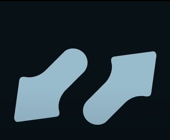 A stylized blue and black arrow logo on a dark background, featuring two chunky arrow shapes pointing diagonally.