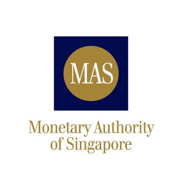 The image shows the official logo of the **Monetary Authority of Singapore (MAS)**, featuring its acronym "MAS" inside a gold circle against a dark navy square, with the full name displayed below. This relates to the post as MAS, Singapore's central bank and financial regulator, recently added Hyperliquid to its investor alert list.