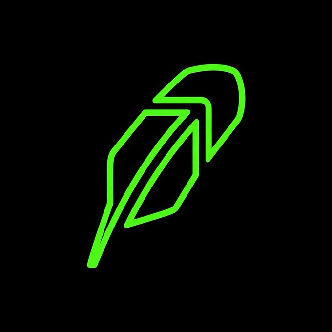 A glowing green stylized pen or quill icon on a black background, representing the logo of "Net bazaar," a decentralized NFT marketplace now supporting Robinhood NFTs with zero fees and fully onchain order storage. The sleek emblem visually reinforces the platform's modern, technology-driven approach to peer-to-peer NFT trading.