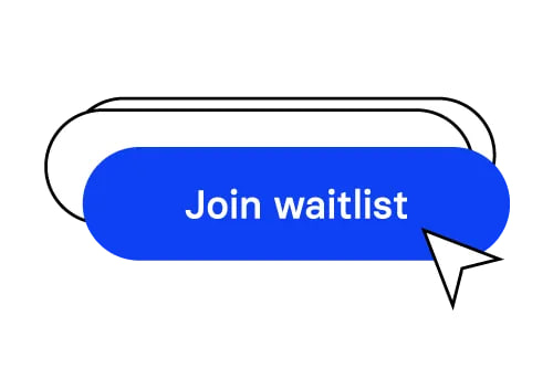 A mouse cursor hovers over a blue "Join waitlist" button, illustrating the call-to-action for readers interested in receiving timely updates and alerts on crypto events like the Solana SIMD-0553 vote and EtherFi/Aave integration discussed in the watchlist post.