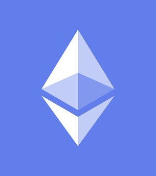 The image features the Ethereum (ETH) logo, a geometric diamond-shaped octahedron, on a blue background. It visually symbolizes Ethereum leading Bitcoin during this week's rally, as highlighted in the post.