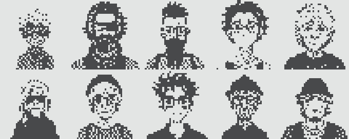 Pixel art portraits of various character styles arranged in a 5x2 grid, likely showcasing examples from the "Normies" NFT collection referenced in the post's promotional sweepstakes offering.