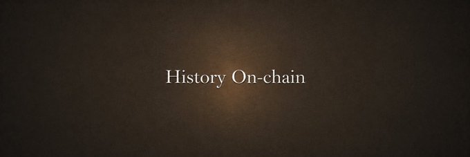 The image features a long banner with the text "History On-chain" written across it, which appears to be part of an advertisement or promotional material for a wallet. The background color of the banner is brown, giving it a vintage feel. The image also contains a small amount of text that reads "If i replied with GTD you're in guaranteed phase, same applies to FCFS Confirm your wallet here: docs.google.com/spreadsheets/d". This text seems to be related to the history on-chain theme and could possibly provide information about the wallet or its features.