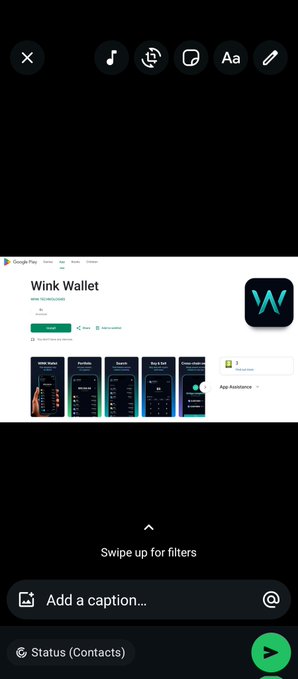 The image features a cellphone screen displaying an app called "Wink Wallet" with various information about the app, such as its purpose of adding a caption or summary for filters for photos and how to install it. The main content seems to be related to the concept of networks in terms of wallets and cryptocurrencies.