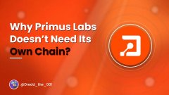 A red graphic titled 'Why Primus Labs Doesn't Need Its Own Chain?' featuring the Primus logo on the right.
