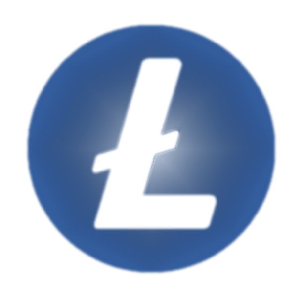 The image displays the Litecoin logo, featuring a white stylized "Ł" symbol centered within a blue circular background.