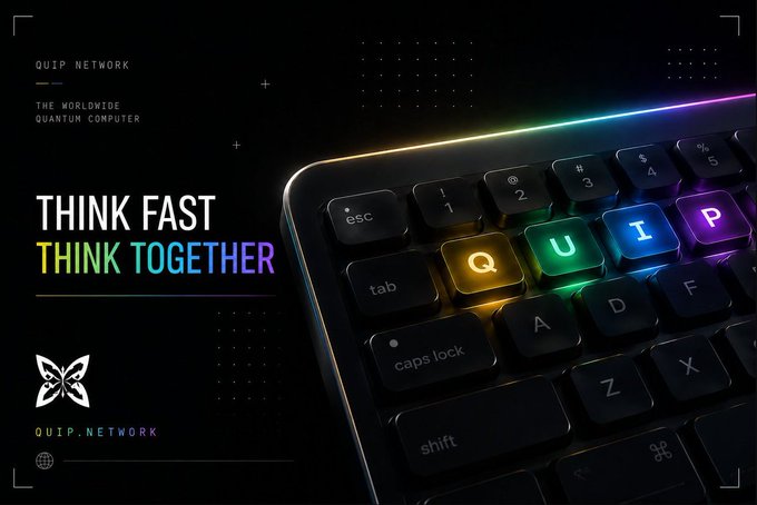The image features a keyboard with colorful keys, including letters of the alphabet and numbers, as well as some symbols. The text "Think fast. Think together" is displayed above the keyboard, emphasizing the importance of collaboration and teamwork. The background of the image is black, which contrasts with the vibrant colors of the keyboard keys.