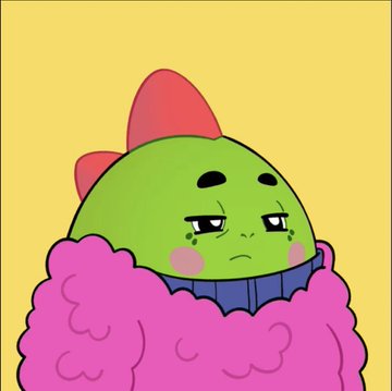 The image features a cartoon character, Sleepagotchi, wearing a pink sweater with a large cloud-like shape over its head. The character appears to be sad or grumpy, possibly due to being tired from sleep. The background of the image is yellow, which contrasts with the pink sweater and makes it stand out. There are no texts present in the image, but there is a caption that reads "Sleepagotchi is more than just a sleep app I think the sleep app is just the entry point". This suggests that Sleepagotchi might be an AI agent designed to help people with their sleep patterns or habits, and it could potentially use Wearable signals to analyze behavior patterns in order to provide personalized recommendations for improving sleep quality.