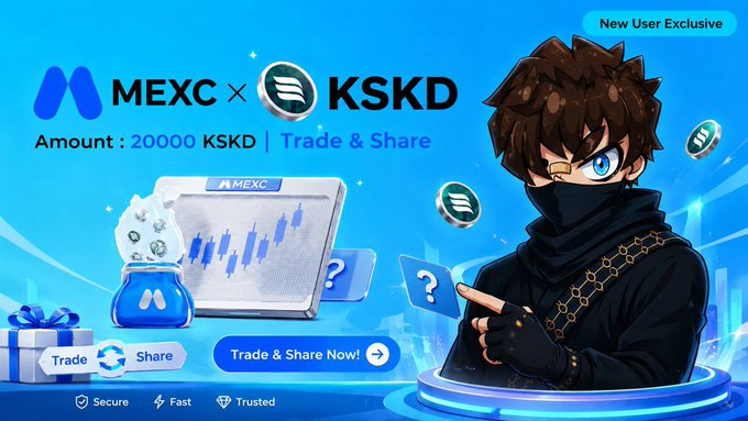 The image features a cartoon boy with sunglasses holding up his hand as if posing for the camera. The scene takes place near two blue boxes, one of which has an open top and appears to be filled with coins. A website banner with white text is displayed in the background, advertising a contest that offers a $100+ reward for those who answer correctly the question posed on it. There are also multiple trading cards scattered around, potentially representing different coins or virtual items within this virtual currency game.