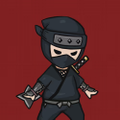 A cartoon ninja character dressed in black with a katana stands against a red background, representing Crypto Ninja and Blade from the project's 5th anniversary celebration.