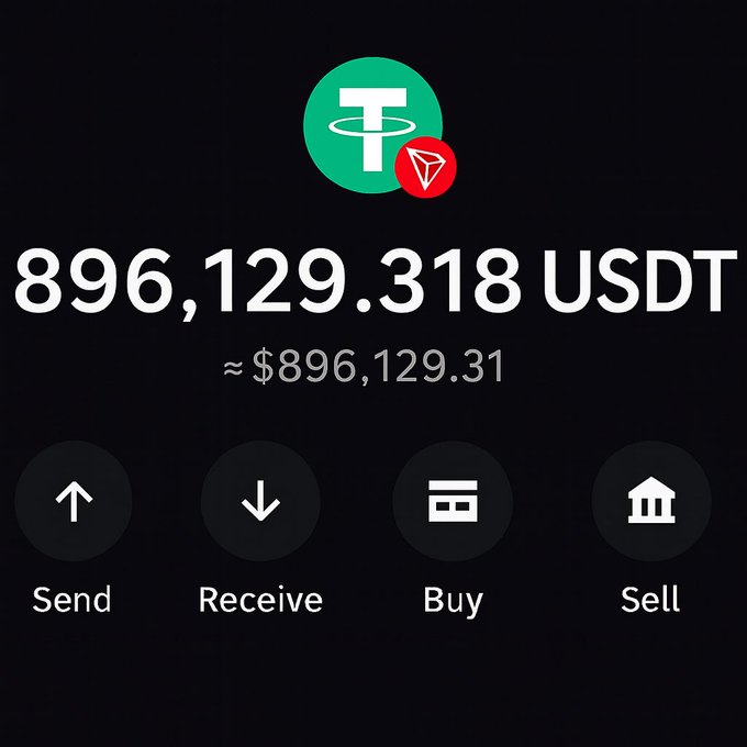 The image shows a screenshot of an app called "XRP" that displays a message about winning money through trading. The text indicates that the user has won $99,983.31 US Dollars (USDT) from trading XRP.