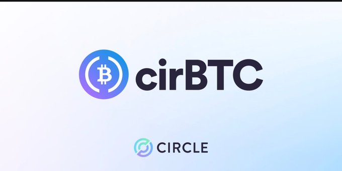 A logo graphic displaying 'cirBTC' with a Bitcoin symbol in a blue and purple circle, along with a smaller 'CIRCLE' logo beneath it.