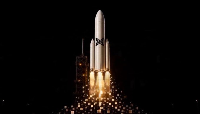A rocket emblazoned with the Quip Network logo lifts off against a black background, its fiery exhaust dissolving into pixelated light. The image visually mirrors the post's theme of an imminent, high-impact milestone, symbolizing Quip Network's accelerating momentum and the countdown to major launches ahead.