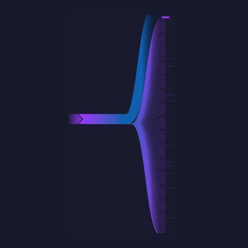 The image features a stylized arrow pointing upward against a dark purple background, visually reinforcing the post's bullish message about $DOG being a legitimate and substantial Bitcoin airdrop, not a scam. The upward arrow symbolizes the rising value and growing legitimacy of the token, encouraging viewers to verify the claim on the blockchain.