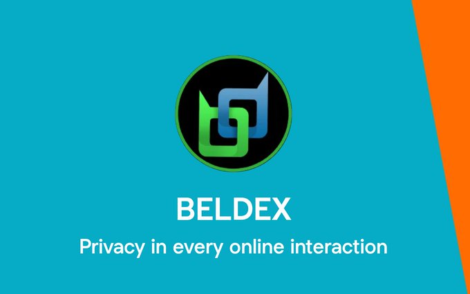 The BELDEX logo appears on a teal and orange background with the tagline 'Privacy in every online interaction'.