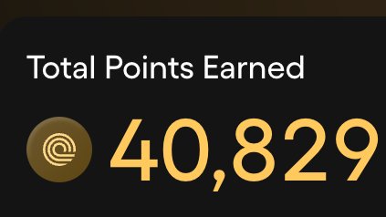 The image displays "Total Points Earned" as 40,829 next to Ondo's logo. This visually represents the weekly point rewards the user accumulated after returning to trading on Ondo perps, as mentioned in their post.