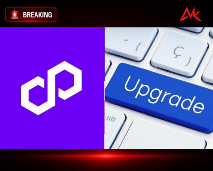 A news-style graphic with a 'BREAKING' banner, featuring a purple square with a white geometric logo on the left and a blue keyboard key labeled 'Upgrade' on the right.