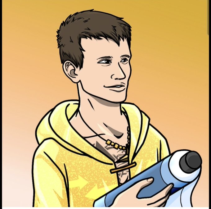 The image features a cartoon illustration of a man wearing a yellow hoodie, holding a blue bottle or canister with an arrow pointing towards his head. The background color appears to be orange, which contrasts with the man's yellow hoodie. The caption below the image reads "I'M Belgian it'S Trending on @X and i'M a #BOOELIEVER @Bookof_Eth".