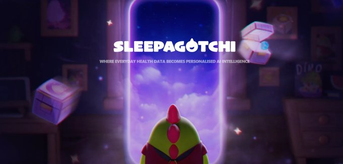 The image features a cartoon character named Sleepagotchi standing in front of an open doorway with a large screen behind him displaying the text "Sleeping...". The character appears to be looking out into the night sky, which has a purple hue. The background includes several boxes and other objects that are scattered around the room. The image also contains some text that reads "Where everyone else is sleeping, why do you stay awake?" This suggests that Sleepagotchi might have been trying to understand the concept of tokenomics or the idea behind GameFi, which is about creating a community where users can earn tokens and engage in various activities within the game.

The image seems to be related to the post "Sleeping..." by Sleepagotchi, as it features the character standing in front of an open doorway with a large screen displaying the text "Sleeping...". The cartoon character is looking out into the night sky and appears to be contemplating whether or not to stay awake. This could be interpreted as a commentary on the idea behind GameFi, which suggests that users should stay engaged and active within the game community in order to maintain their tokens and continue enjoying the game experience.