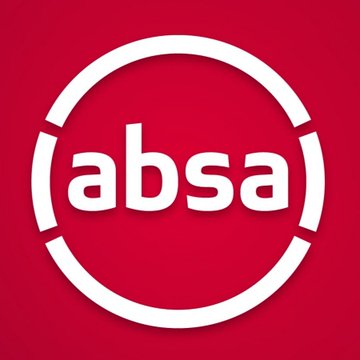 The red and white logo of Absa bank, featuring the lowercase 'absa' text inside a broken circle.