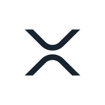 XRP cryptocurrency logo — a stylized dark blue 'X' with curved crossing strokes on a white background.