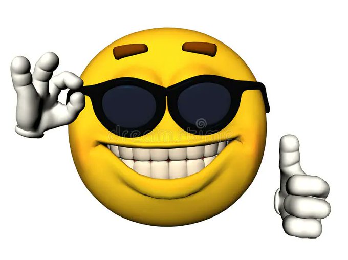 The image features an oversized, cartoon-like smiley face wearing sunglasses and giving a thumbs up gesture with one hand while holding a "buy" sign with the other. The caption above the image reads "There is not a single SMA crossing on HYPEUSDT who beat buy and hold since binance listing".