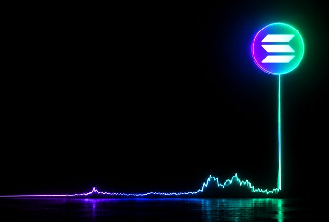 A neon-lit Solana (SOL) logo rises like a beacon above a glowing line chart depicting a volatile market rally, perfectly capturing the anticipation behind "Who is ready for this?"