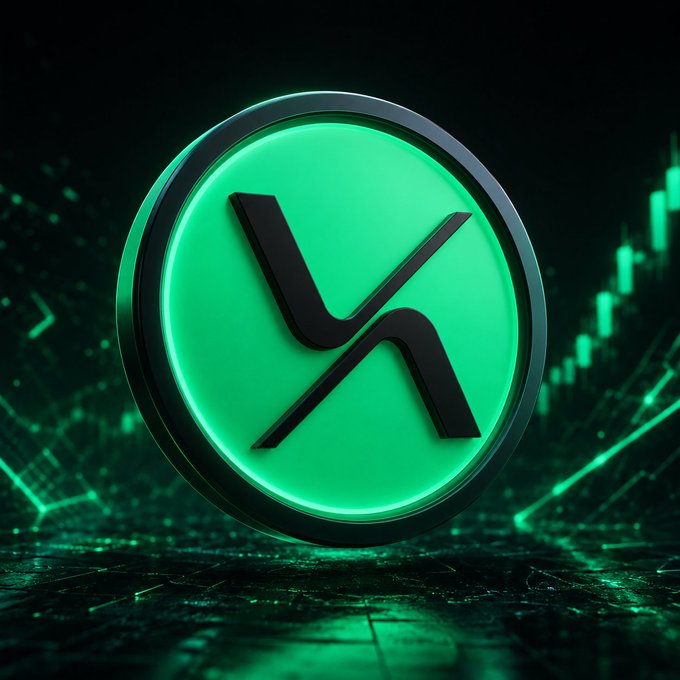 A glowing neon green and black 3D logo featuring a stylized letter "K" or cross shape inside a circular emblem, set against a dark background with abstract green digital patterns.