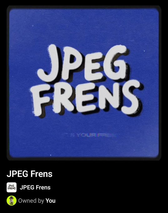 A Spotify playlist cover titled 'JPEG Frens' with graffiti-style text on a blue background.