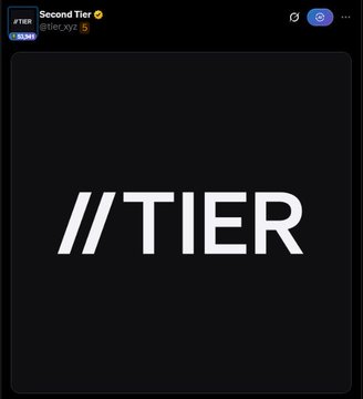 Black branding card from 'Second Tier' (@secondyvr) displaying the white logo '//TIER' on a dark background.