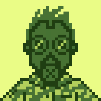 A green pixel-art character with a stern expression and spiky hair is displayed against a yellow-green background, evoking a retro video game aesthetic. The stylized image complements the post's anticipation of an NFT renaissance, aligning with the pixel-art style often associated with NFT collectibles.