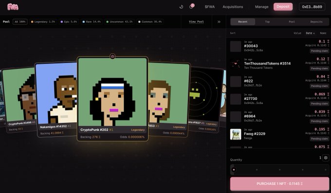 An NFT marketplace interface displaying pixel art CryptoPunk profiles including CryptoPunk #202 with a bidding price of 0.278 ETH.