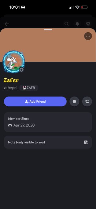 A Discord profile page for user "Zafer" (zaferpnl) showing they've been a member since April 29, 2020, displayed alongside a post where they announce being drained after 7 years on the platform, having just invested $25k and created $PUFFLE.