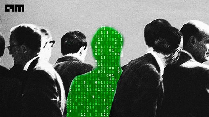 Black and white stylized image showing silhouettes of men in suits with a central figure composed of green binary code (0s and 1s), marked with a 'PIM' logo in the corner.