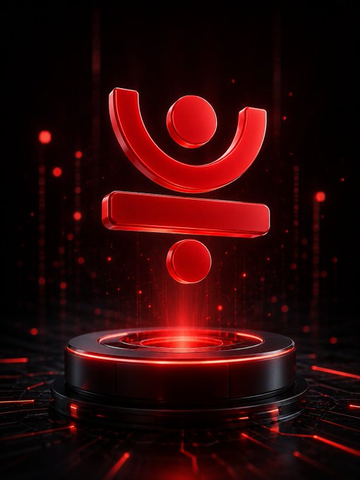 The image features a striking red symbol, possibly a 3D rendering or a digital art piece, floating above a black background with neon lights. The symbol appears to be a 3D rendering of a person's face, which could represent a number or a concept related to decentralization and TRON DeFi. The post mentions that JST holders help shape the future of TRON DeFi through community governance, voting, and ecosystem proposals. This suggests that the image might be promoting an event or initiative related to TRON DeFi, where the symbol could represent a key aspect of the decentralized finance system.