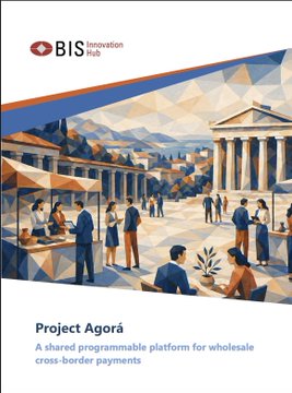 The image shows a poster or flyer for a project called "Project Agora". The poster features an illustration of a city scene with people walking around, possibly representing a marketplace. There are also text elements that provide information about Ripple and Project Agora, suggesting they might be related in some way to the project.