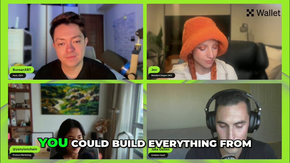 A screenshot of four identical graphs side by side, showing a group of people wearing headphones working on a project together. The words "You could build everything from" are overlaid on one of the graphs, suggesting a collaboration or partnership between these individuals.