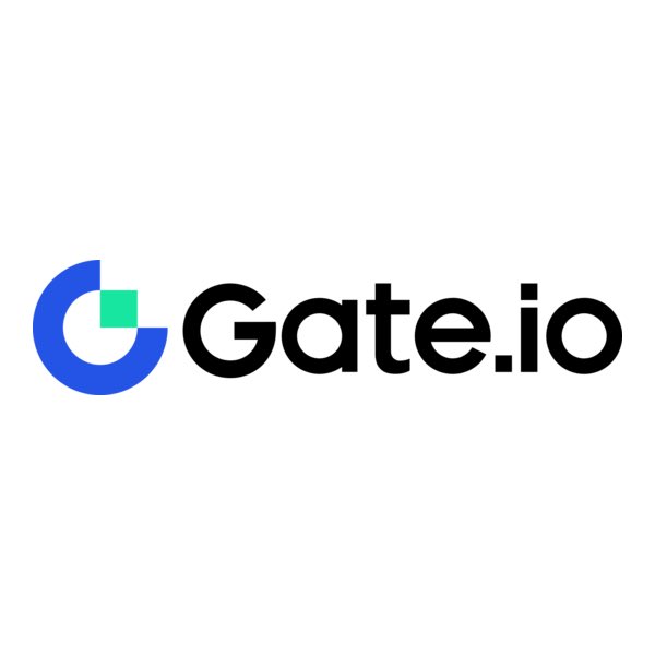 The Gate.io cryptocurrency exchange logo is displayed, featuring a blue 'G' with a green accent and the text 'Gate.io' in black.
