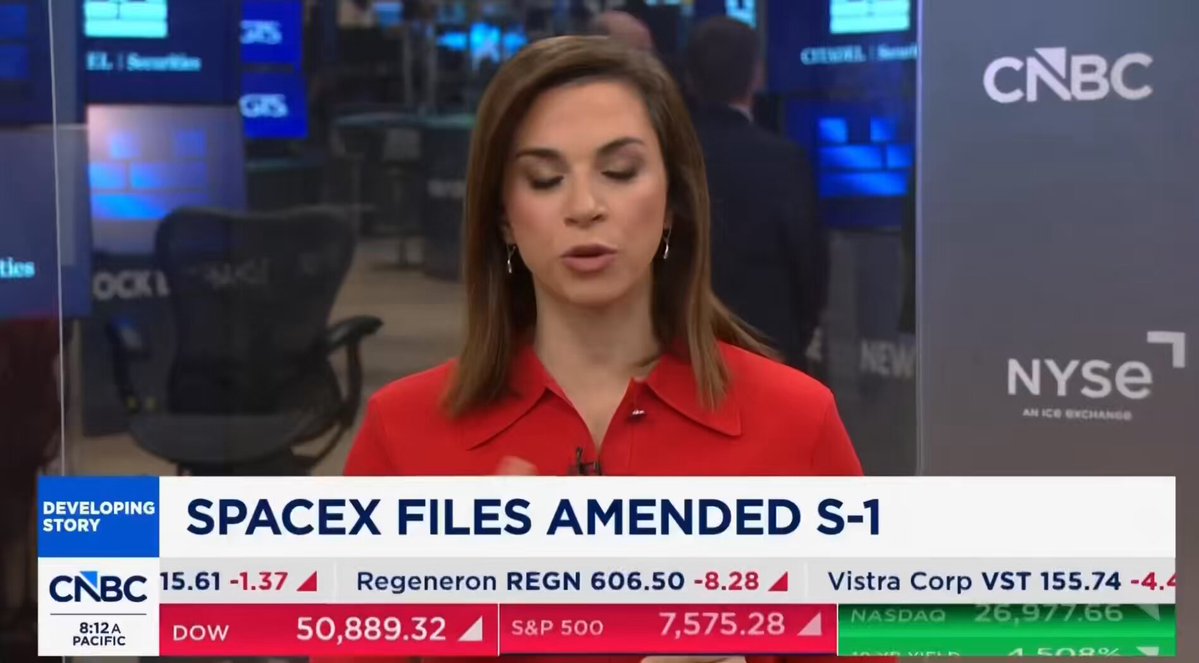 "This is going to be a banger of an IPO. On the side, I expect 𝕏 Money to finally roll out. SpaceX will also need to disclose their $DOGE holdings as a public company."