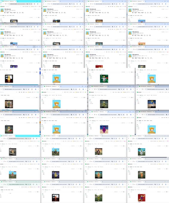 A collage of screenshots showing various GPT image generation interfaces, each displaying AI-generated artwork featuring crosses, religious imagery, and crown motifs. The images appear to document a series of successful NFT/cryptocurrency mints that reportedly increased from 20U to 250U, representing a 10X gain referenced in the caption about a profitable carnival-themed collection.