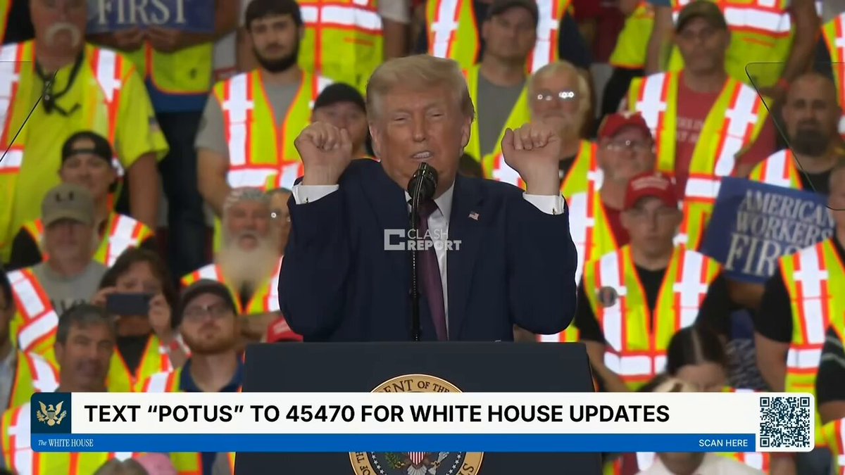 The image shows a man giving a speech at a podium with his hands raised. The caption below the photo reads "Text 'potus' to 45440 for white house updates", which suggests that this event might be related to a political or social issue, possibly involving the President of the United States.