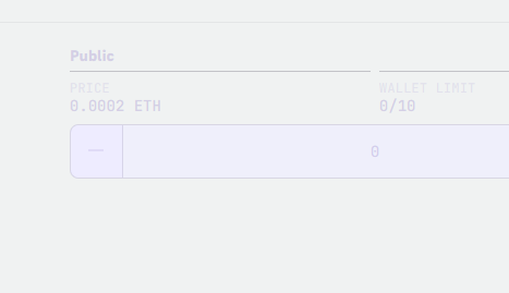 The image shows a public minting interface with a price of 0.0002 ETH and a wallet limit of 0/10. This aligns with the post mentioning "Fuwa" with a wallet limit of 10 mints, where the current count shows 0/10 wallets have minted so far at the listed ETH price.