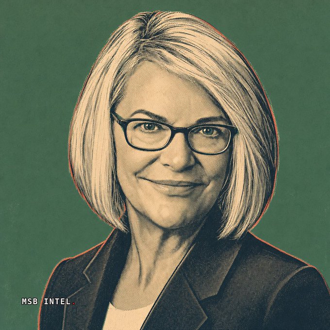 A stylized, halftone-effect portrait of Senator Cynthia Lummis with the text "MSB INTEL" in the corner, shown in connection with her call to pass the Clarity Act for crypto regulation ahead of the 2026 election.