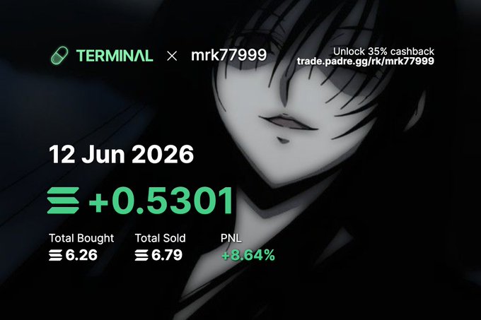 The image features a cartoon girl with long black hair wearing a tight, revealing outfit that shows off her curves. Her facial expression suggests a hint of sadness or contemplation as she looks into the camera. The text displayed next to this image includes information about trading platforms such as Terminal X (which seems to be related to her), and it also reveals an interesting fact: "Gonna continue journaling all my june. Goal is to make 50 sol this month. 6.3/50 Also im looking for a group of trenchers that stays all day on vc because yes im consistent and all but im only taking couple trades a day and locking in max 3 hours a day." The girl's sad expression could be a response to the ongoing journaling or her contemplation about her trading strategies.