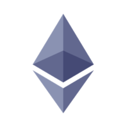 The Ethereum logo, a geometric diamond-shaped symbol in grayish-blue tones.