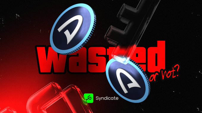 A bold red and black graphic titled "Wasted or Not?" with stylized "A" coins and the Syndicate branding, featuring a 3D "wasted" text effect with what appears to be a syringe element.