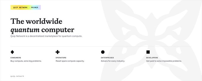 The image features a white banner with black text that reads "The worldwide Quantum computer". This information suggests that we are talking about the development or use of quantum computers, which are considered cutting-edge technology in the computing industry. The content of the image and the words on it are placed next to each other, making it easy to read and understand. The banner is set against a dark background, drawing attention to its message by contrasting with the surrounding elements.