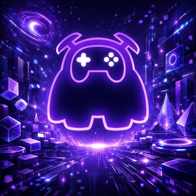 The image features a purple monster with glowing eyes, possibly a glow-in-the-dark monster or a glowing orb, situated in front of a cityscape filled with neon lights. The city appears to be made up of cubes and other geometric shapes, creating an urban environment. The background is dark blue, which contrasts with the vibrant colors of the monster and the city. The image also contains text that reads "GM Web3 fam Final 8 days left for the @XOOBNetwork campaign. Campaign details: Ends: June 3  2% of total $XOOB supply allocated 2M XP reward pool active Top 1000 creators will receive rewards Additional boosts: 10% referral bonus Genesis NFTs provide up to 50% score".