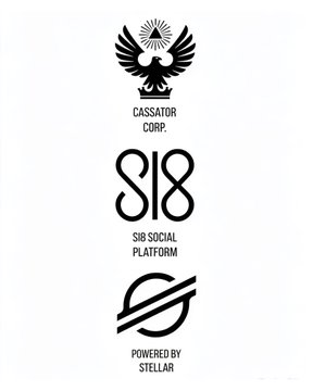 The image features three logos displayed side by side against a white background. The logos are for companies named Cassator Corp., S8 Social Platform, and S8 Stellar. Each logo has its own distinct design elements, such as an eagle, a crown, or a planet, representing the respective company's identity. The logos are arranged in a vertical line, with each logo occupying one space on the white background.