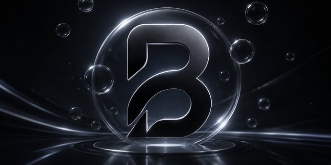 A stylized 3D rendering of the letter 'B' logo (likely Berachain) inside a glowing glass orb surrounded by floating bubbles against a dark background.